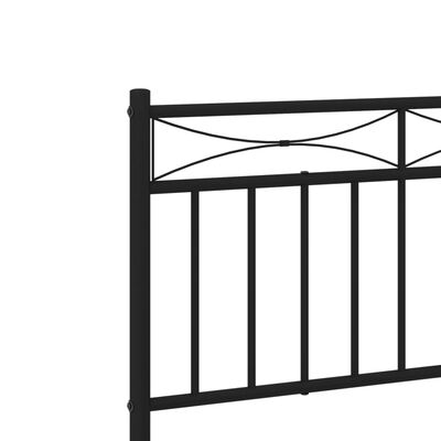 vidaXL Metal Bed Frame without Mattress with Footboard Black 90x190 cm Single