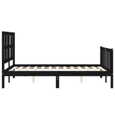 vidaXL Bed Frame without Mattress Black 140x200 cm Solid Wood Pine