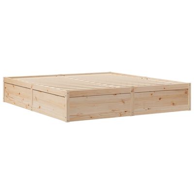 vidaXL Bed Frame without Mattress 180x200 cm Super King Solid Wood Pine