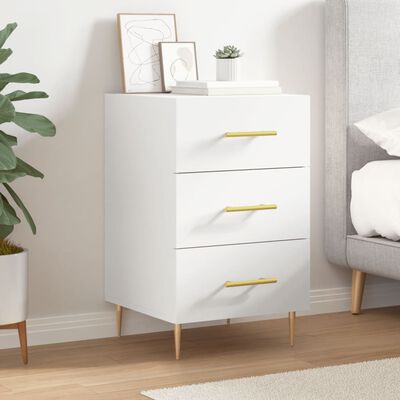 vidaXL Bedside Cabinet White 40x40x66 cm Engineered Wood