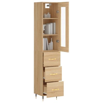 vidaXL Highboard Sonoma Oak 34.5x34x180 cm Engineered Wood