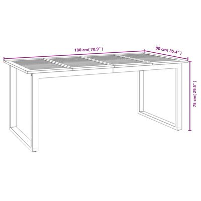 vidaXL 7 Piece Garden Dining Set Solid Wood Acacia and Metal