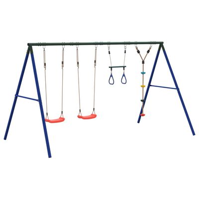 vidaXL Outdoor Swing Set with Swings. Trapeze. Disc Swing