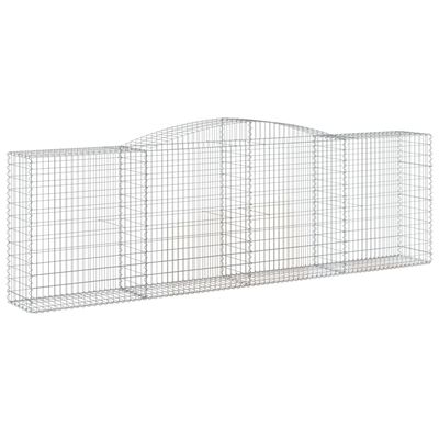 vidaXL Arched Gabion Basket 400x50x120/140 cm Galvanised Iron