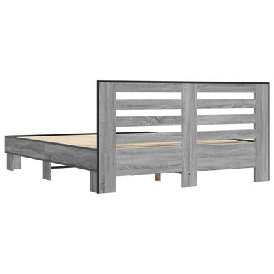 vidaXL Bed Frame without Mattress Grey Sonoma 150x200 cm King Size