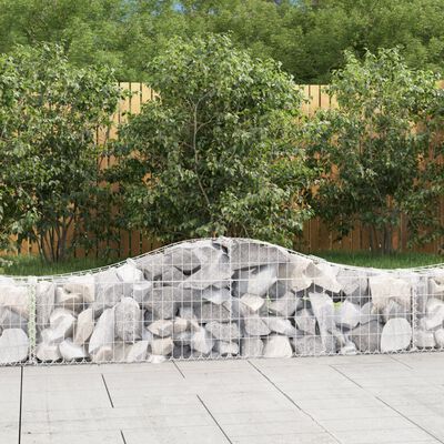 vidaXL Arched Gabion Baskets 30 pcs 200x30x40/60 cm Galvanised Iron