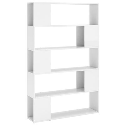 vidaXL Book Cabinet Room Divider High Gloss White Engineered Wood