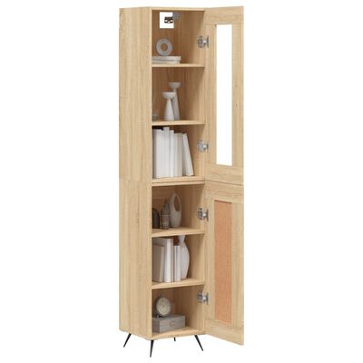 vidaXL Highboard Sonoma Oak 34.5x34x180 cm Engineered Wood