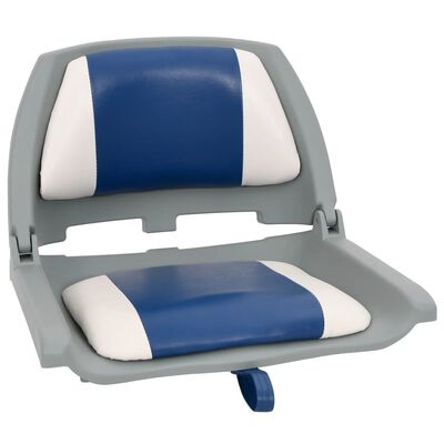 vidaXL 2 Piece Foldable Boat Seat Set Blue and White 48x51x41 cm