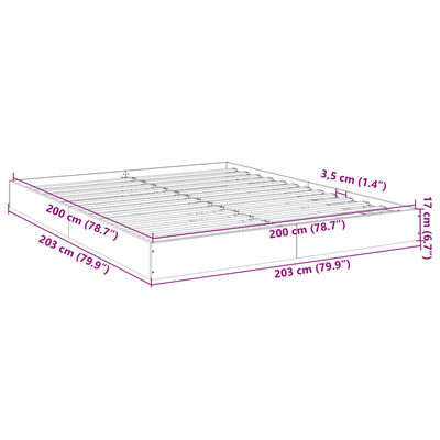 vidaXL Bed Frame without Mattress Sonoma Oak 200x200 cm Engineered Wood