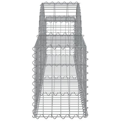 vidaXL Arched Gabion Baskets 11 pcs 200x30x40/60 cm Galvanised Iron