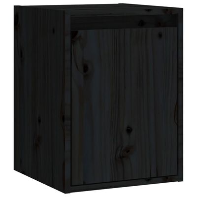 vidaXL Wall Cabinets 2 pcs Black 30x30x40 cm Solid Wood Pine