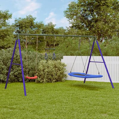 vidaXL Outdoor Swing Set with Swing, Trapeze, Nest Swing