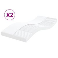 vidaXL Foam Mattresses 2 pcs White 80x200 cm 7-Zone Hardness 20 ILD