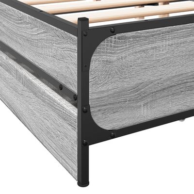 vidaXL Bed Frame with Drawers without Mattress Grey Sonoma 120x190 cm Small Double