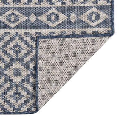 vidaXL Outdoor Flatweave Rug 200x280 cm Blue Stripes