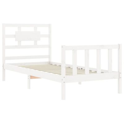 vidaXL Bed Frame without Mattress White 90x200 cm Solid Wood Pine