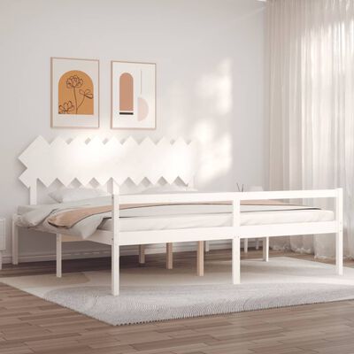 vidaXL Senior Bed without Mattress White 200x200 cm Solid Wood