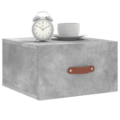 vidaXL Wall-mounted Bedside Cabinets 2 pcs Concrete Grey 35x35x20 cm