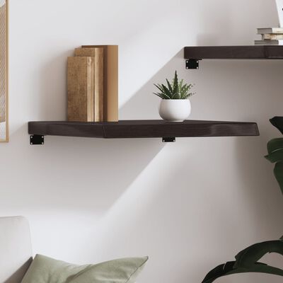 vidaXL Wall Shelf Dark Brown 60x60x(2-6) cm Treated Solid Wood Oak