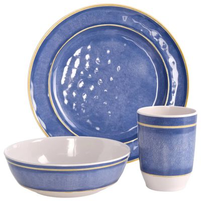 Redcliffs 12 Piece Camping Tableware Set Melamine Blue