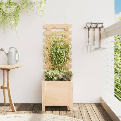 vidaXL Garden Planter with Rack 39x39.5x114 cm Solid Wood Pine