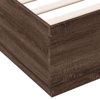 vidaXL Bed Frame without Mattress Brown Oak 180x200 cm Super King