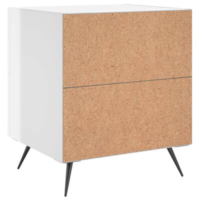 vidaXL Bedside Cabinet High Gloss White 40x35x47.5 cm Engineered Wood