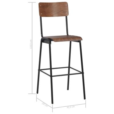 vidaXL Bar Chairs 4 pcs Solid Plywood Steel