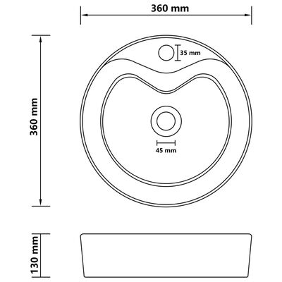 vidaXL Luxury Wash Basin with Overflow Matt Light Grey 36x13 cm Ceramic