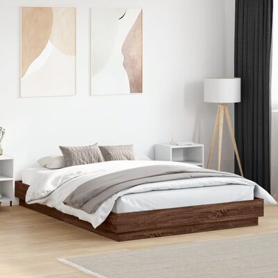 vidaXL Bed Frame without Mattress Brown Oak 160x200 cm