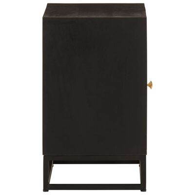 vidaXL Bedside Cabinet Black 40x30x50 cm Solid Wood Mango and Iron