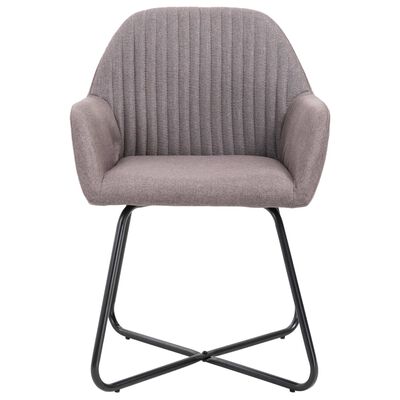 vidaXL Dining Chairs 2 pcs Taupe Fabric