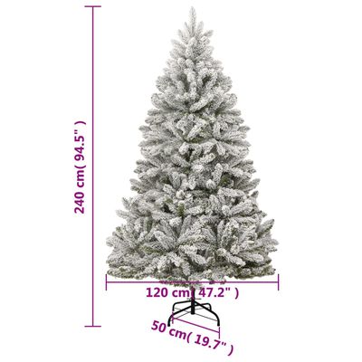 vidaXL Artificial Hinged Christmas Tree 300 LEDs & Ball Set 240 cm