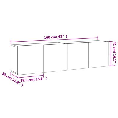 vidaXL TV Cabinets Wall-mounted 2 pcs Sonoma Oak 80x30x41 cm