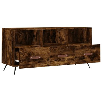 vidaXL TV Cabinet Smoked Oak 102x36x50 cm Engineered Wood