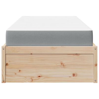 vidaXL Bed with Mattress 90x200 cm Solid Wood Pine