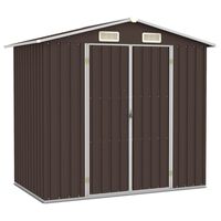 vidaXL Garden Shed Brown 205x129x183 cm Galvanised Steel