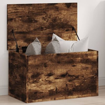 vidaXL Storage Box Smoked Oak 60x35x35 cm Engineered Wood