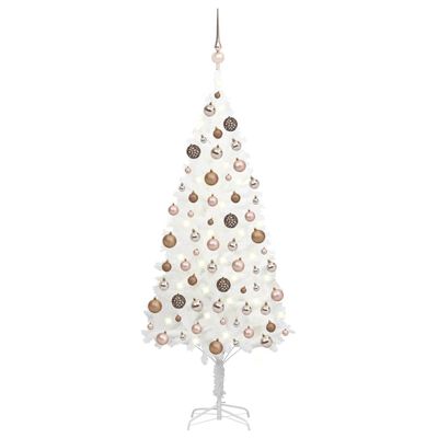 vidaXL Artificial Pre-lit Christmas Tree with Ball Set White 120 cm