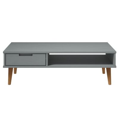 vidaXL Coffee Table MOLDE Grey 100x55x31 cm Solid Wood Pine