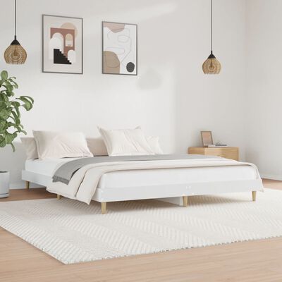 vidaXL Bed Frame without Mattress White 140x200 cm Engineered Wood