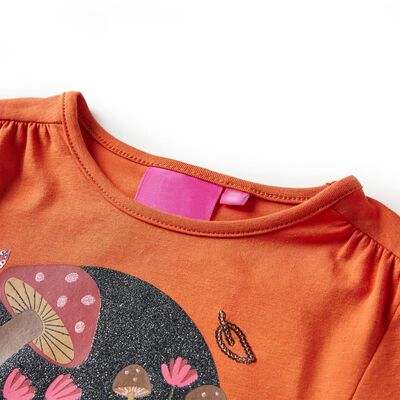 Kids' T-shirt with Long Sleeves Burnt Orange 140