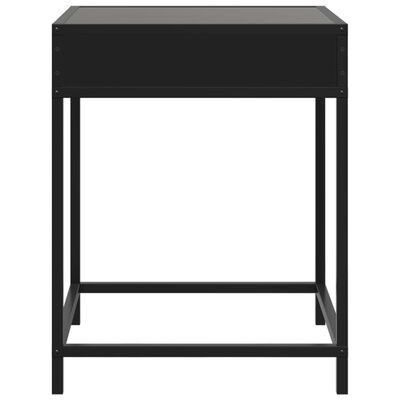 vidaXL Bedside Table with Infinity LED Black 40x40x51 cm