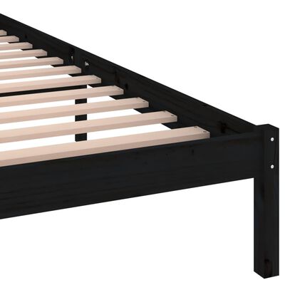 vidaXL Bed Frame without Mattress Solid Wood Pine 160x200 cm Black