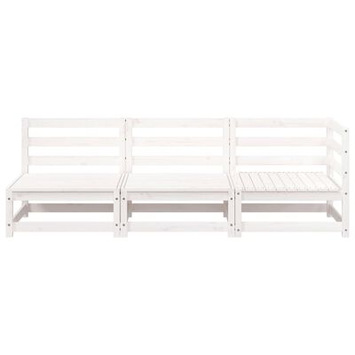 vidaXL Garden Sofa 3-Seater White Solid Wood Pine