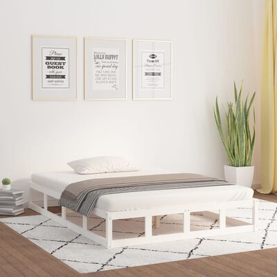 vidaXL Bed Frame White 120x200 cm Solid Wood