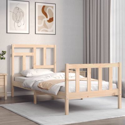 vidaXL Bed Frame without Mattress Small Single Solid Wood Pine