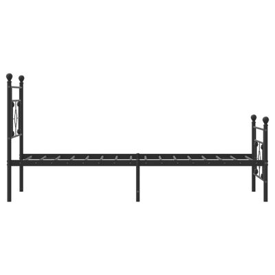 vidaXL Metal Bed Frame without Mattress with Footboard Black 100x200 cm