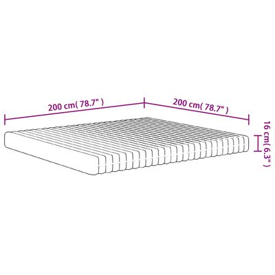 vidaXL Foam Mattress Medium Soft 200x200 cm